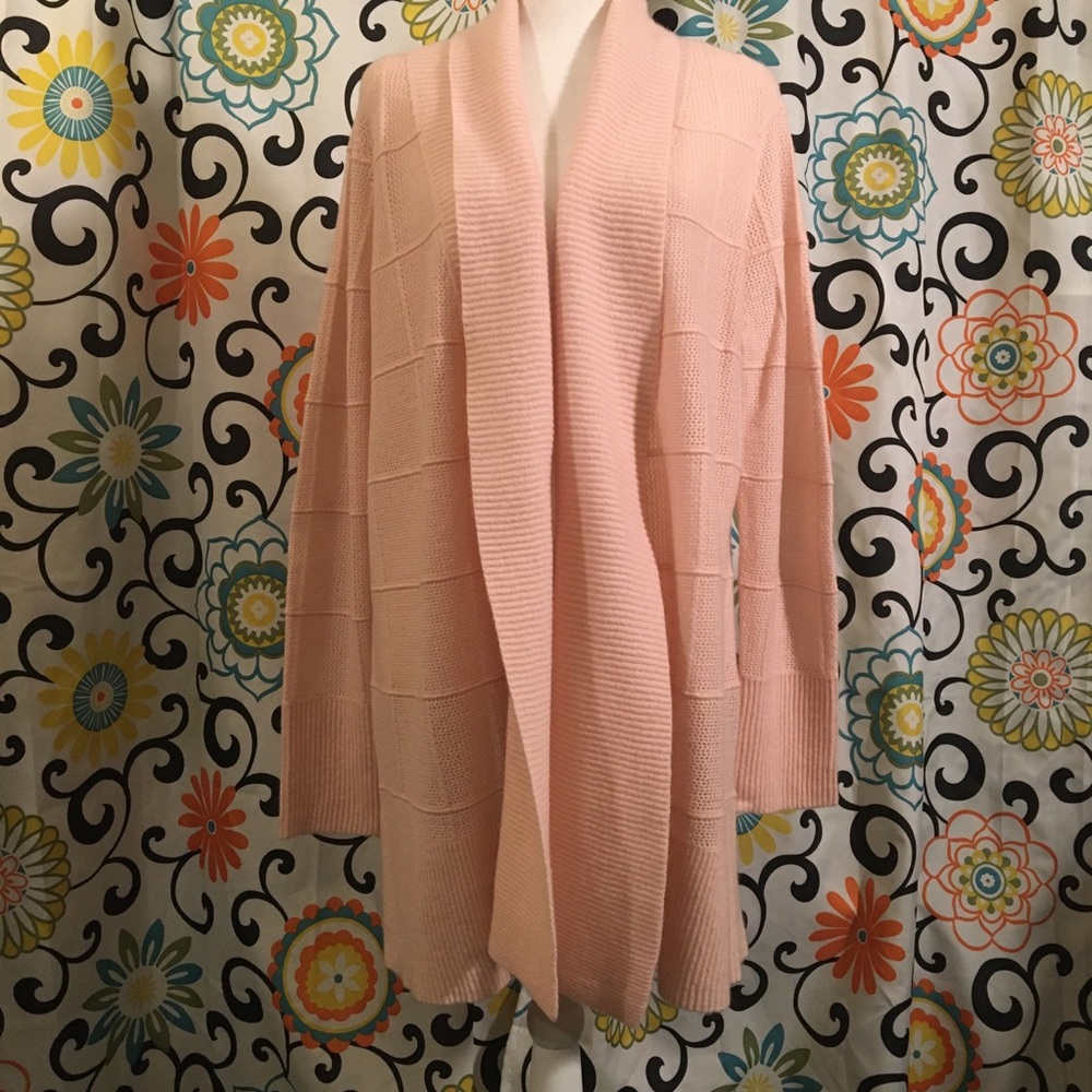 Charter Club cashmere blush pink long cardi SZ XL